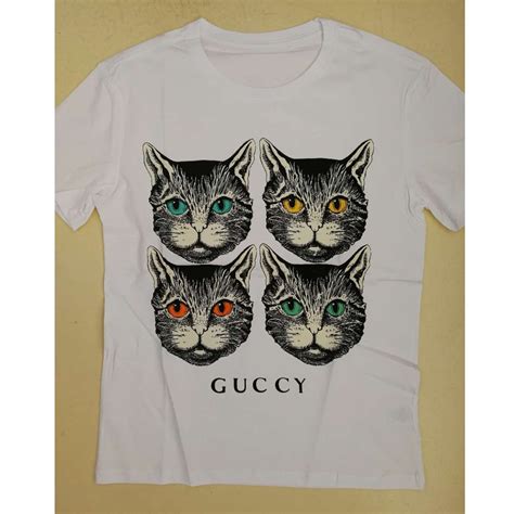 gucci t-shirt cat face|Gucci cat carrier knock off.